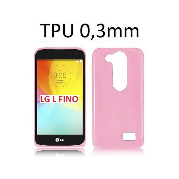 CUSTODIA GEL TPU SILICONE ULTRA SLIM 0,3mm per LG L FINO, D290N, D295 COLORE ROSA TRASPARENTE