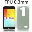 CUSTODIA GEL TPU SILICONE ULTRA SLIM 0,3mm per LG L FINO, D290N, D295 COLORE NERO TRASPARENTE