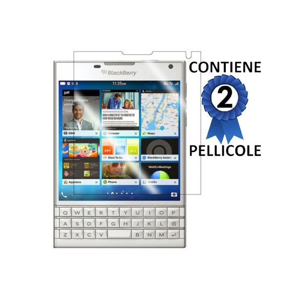 PELLICOLA PROTEGGI DISPLAY per BLACKBERRY PASSPORT CONFEZIONE 2 PEZZI