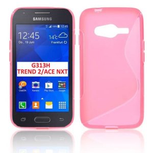 CUSTODIA GEL TPU SILICONE DOUBLE per SAMSUNG G313H GALAXY TREND 2, G318 TREND 2 LITE COLORE ROSA