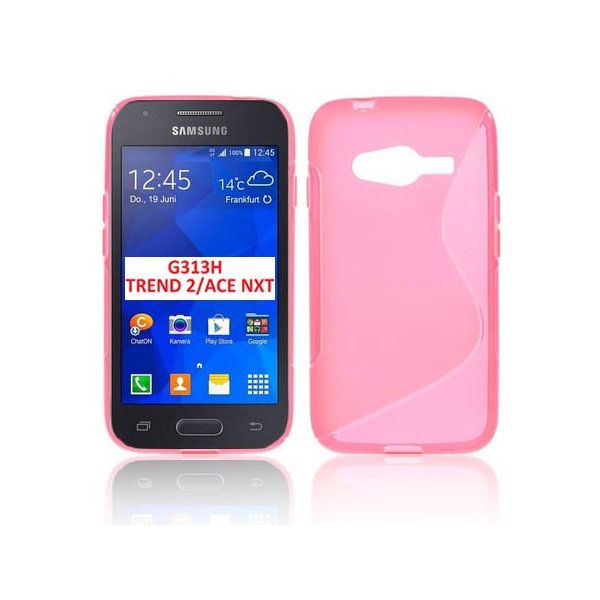 CUSTODIA GEL TPU SILICONE DOUBLE per SAMSUNG G313H GALAXY TREND 2, G318 TREND 2 LITE COLORE ROSA