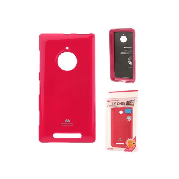 CUSTODIA GEL TPU SILICONE per NOKIA LUMIA 830 COLORE FUCSIA LUCIDO CON GLITTER ALTA QUALITA' MERCURY BLISTER