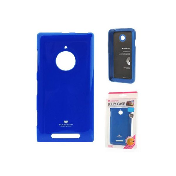 CUSTODIA GEL TPU SILICONE per NOKIA LUMIA 830 COLORE BLU LUCIDO CON GLITTER ALTA QUALITA' MERCURY BLISTER