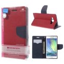 CUSTODIA FLIP ORIZZONTALE per SAMSUNG SM-A500 GALAXY A5 (NO VERSIONE 2016) INTERNO IN TPU E STAND COLORE ROSSO FANCY MERCURY