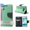 CUSTODIA FLIP ORIZZONTALE per SAMSUNG SM-A500 GALAXY A5 (NO VERSIONE 2016) INTERNO IN TPU E STAND COLORE VERDE ACQUA FANCY