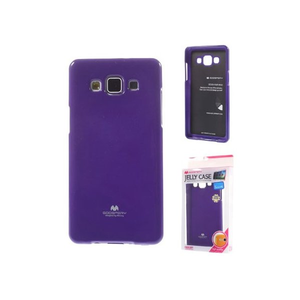 CUSTODIA GEL TPU SILICONE per SAMSUNG SM-A500 GALAXY A5 (NO VERSIONE 2016) VIOLA LUCIDO CON GLITTER ALTA QUALITA' MERCURY