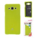 CUSTODIA GEL TPU SILICONE per SAMSUNG SM-A500 GALAXY A5 (NO VERSIONE 2016) VERDE LUCIDO CON GLITTER ALTA QUALITA' MERCURY