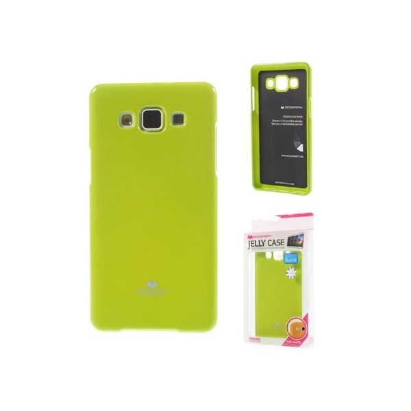 CUSTODIA GEL TPU SILICONE per SAMSUNG SM-A500 GALAXY A5 (NO VERSIONE 2016) VERDE LUCIDO CON GLITTER ALTA QUALITA' MERCURY