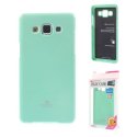 CUSTODIA GEL TPU SILICONE per SAMSUNG SM-A500 GALAXY A5 (NO VERSIONE 2016) VERDE ACQUA LUCIDO CON GLITTER ALTA QUALITA'