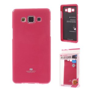 CUSTODIA GEL TPU SILICONE per SAMSUNG SM-A500 GALAXY A5 (NO VERSIONE 2016) FUCSIA LUCIDO CON GLITTER ALTA QUALITA' MERCURY