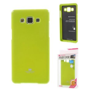 CUSTODIA GEL TPU SILICONE per SAMSUNG SM-A300 GALAXY A3 (NO VERSIONE 2016) VERDE LUCIDO CON GLITTER ALTA QUALITA' MERCURY