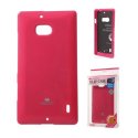 CUSTODIA GEL TPU SILICONE per NOKIA LUMIA ICON 929, LUMIA 930 COLORE FUCSIA LUCIDO CON GLITTER ALTA QUALITA' MERCURY BLISTER