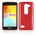 CUSTODIA TPU SILICONE per LG L BELLO, D331, L PRIME, D337 COLORE ROSSO EFFETTO METALLICO