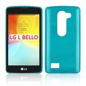 CUSTODIA TPU SILICONE per LG L BELLO, D331, L PRIME, D337 COLORE BLU EFFETTO METALLICO