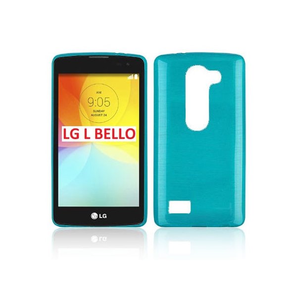 CUSTODIA TPU SILICONE per LG L BELLO, D331, L PRIME, D337 COLORE BLU EFFETTO METALLICO