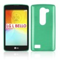 CUSTODIA TPU SILICONE per LG L BELLO, D331, L PRIME, D337 COLORE VERDE EFFETTO METALLICO