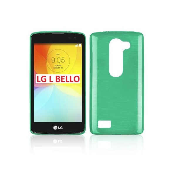 CUSTODIA TPU SILICONE per LG L BELLO, D331, L PRIME, D337 COLORE VERDE EFFETTO METALLICO