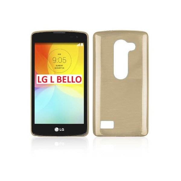 CUSTODIA TPU SILICONE per LG L BELLO, D331, L PRIME, D337 COLORE ORO EFFETTO METALLICO