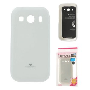 CUSTODIA GEL TPU SILICONE per SAMSUNG G357 GALAXY ACE 4  COLORE BIANCO LUCIDO CON GLITTER ALTA QUALITA' MERCURY BLISTER