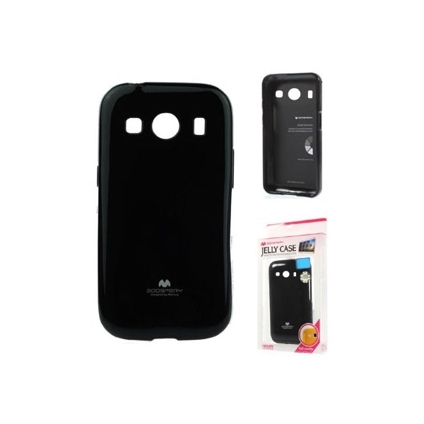 CUSTODIA GEL TPU SILICONE per SAMSUNG G357 GALAXY ACE 4  COLORE NERO LUCIDO CON GLITTER ALTA QUALITA' MERCURY BLISTER