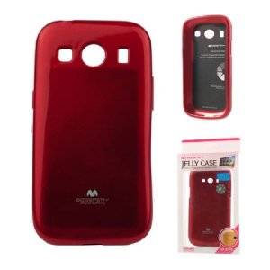 CUSTODIA GEL TPU SILICONE per SAMSUNG G357 GALAXY ACE 4  COLORE ROSSO LUCIDO CON GLITTER ALTA QUALITA' MERCURY BLISTER