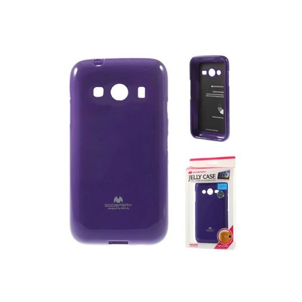 CUSTODIA GEL TPU SILICONE per SAMSUNG G357 GALAXY ACE 4  COLORE VIOLA LUCIDO CON GLITTER ALTA QUALITA' MERCURY BLISTER