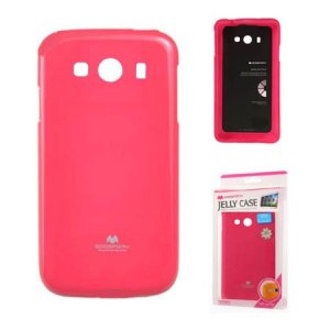 CUSTODIA GEL TPU SILICONE per SAMSUNG G357 GALAXY ACE 4  COLORE FUCSIA LUCIDO CON GLITTER ALTA QUALITA' MERCURY BLISTER