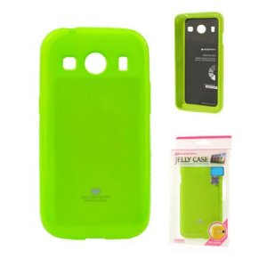 CUSTODIA GEL TPU SILICONE per SAMSUNG G357 GALAXY ACE 4  COLORE VERDE LUCIDO CON GLITTER ALTA QUALITA' MERCURY BLISTER