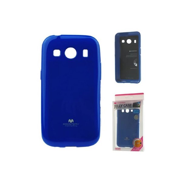 CUSTODIA GEL TPU SILICONE per SAMSUNG G357 GALAXY ACE 4  COLORE BLU LUCIDO CON GLITTER ALTA QUALITA' MERCURY BLISTER