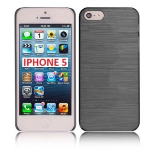 CUSTODIA per APPLE IPHONE SE, IPHONE 5S, IPHONE 5 - BACK RIGIDA EFFETTO METALLICO COLORE NERO