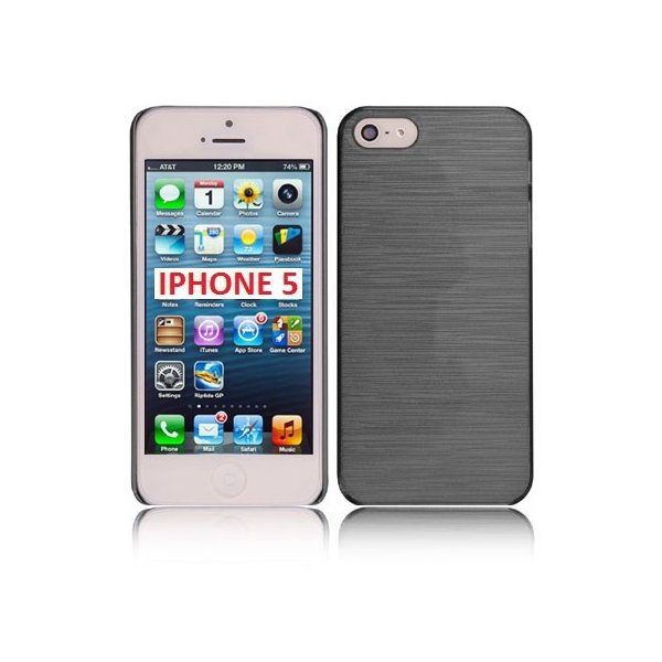 CUSTODIA per APPLE IPHONE SE, IPHONE 5S, IPHONE 5 - BACK RIGIDA EFFETTO METALLICO COLORE NERO