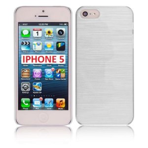 CUSTODIA per APPLE IPHONE SE, IPHONE 5S, IPHONE 5 - BACK RIGIDA EFFETTO METALLICO COLORE BIANCO