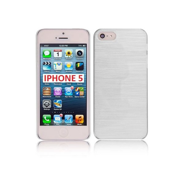 CUSTODIA per APPLE IPHONE SE, IPHONE 5S, IPHONE 5 - BACK RIGIDA EFFETTO METALLICO COLORE BIANCO