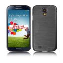 CUSTODIA BACK RIGIDA per per SAMSUNG I9500 GALAXY S4, I9505, I9502 COLORE NERO EFFETTO METALLICO