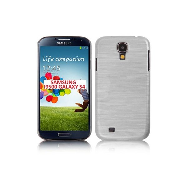 CUSTODIA BACK RIGIDA per per SAMSUNG I9500 GALAXY S4, I9505, I9502 COLORE BIANCO EFFETTO METALLICO