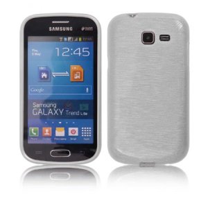 CUSTODIA BACK RIGIDA per SAMSUNG S7390 GALAXY FRESH, S7390 GALAXY TREND LITE COLORE BIANCO EFFETTO METALLICO