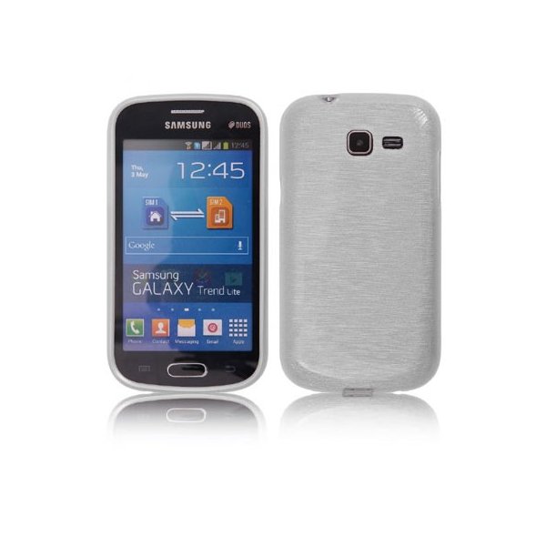 CUSTODIA BACK RIGIDA per SAMSUNG S7390 GALAXY FRESH, S7390 GALAXY TREND LITE COLORE BIANCO EFFETTO METALLICO