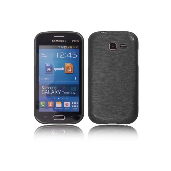 CUSTODIA BACK RIGIDA per SAMSUNG S7390 GALAXY FRESH, S7390 GALAXY TREND LITE COLORE NERO EFFETTO METALLICO