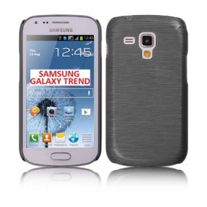 CUSTODIA BACK RIGIDA per SAMSUNG S7562 GALAXY S DUOS, S7560 GALAXY TREND, S7580 COLORE NERO EFFETTO METALLICO