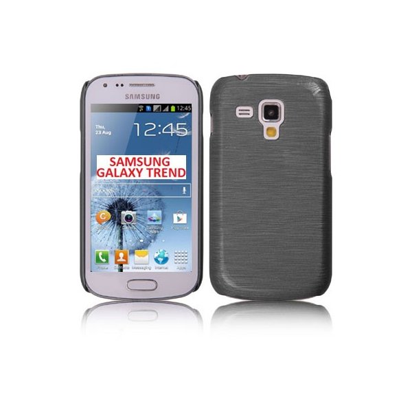 CUSTODIA BACK RIGIDA per SAMSUNG S7562 GALAXY S DUOS, S7560 GALAXY TREND, S7580 COLORE NERO EFFETTO METALLICO