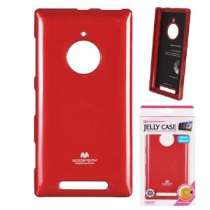 CUSTODIA GEL TPU SILICONE per NOKIA LUMIA 830 COLORE ROSSO LUCIDO CON GLITTER ALTA QUALITA' MERCURY BLISTER