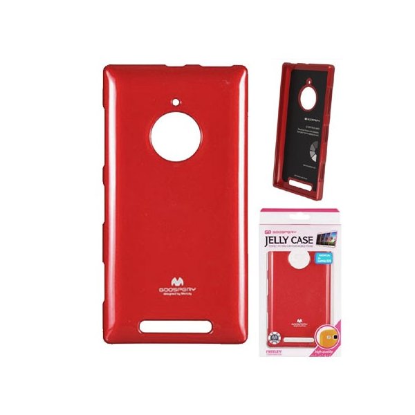 CUSTODIA GEL TPU SILICONE per NOKIA LUMIA 830 COLORE ROSSO LUCIDO CON GLITTER ALTA QUALITA' MERCURY BLISTER