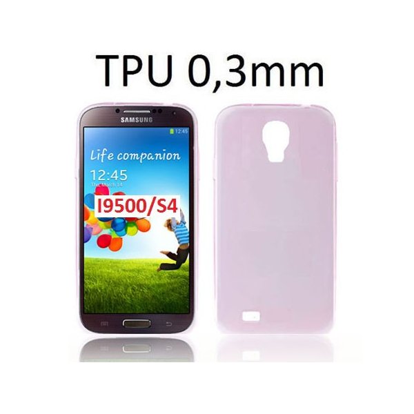 CUSTODIA GEL TPU SILICONE ULTRA SLIM 0,3mm per SAMSUNG I9500 GALAXY S4 COLORE ROSA TRASPARENTE