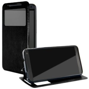 CUSTODIA FLIP ORIZZONTALE PELLE per SONY XPERIA C3, XPERIA C3 DUAL SIM, CON STAND E FINESTRA ID ED INTERNO IN TPU COLORE NERO