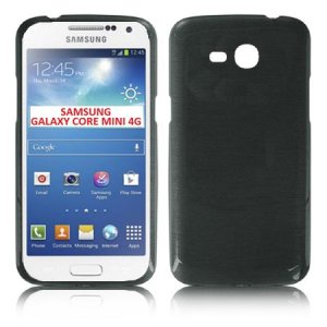 CUSTODIA GEL TPU SILICONE per SAMSUNG G3568 GALAXY CORE MINI 4G COLORE NERO EFFETTO METALLICO