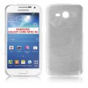 CUSTODIA GEL TPU SILICONE per SAMSUNG G3568 GALAXY CORE MINI 4G COLORE BIANCO EFFETTO METALLICO