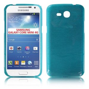 CUSTODIA GEL TPU SILICONE per SAMSUNG G3568 GALAXY CORE MINI 4G COLORE BLU EFFETTO METALLICO