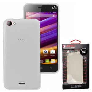 CUSTODIA GEL TPU SILICONE per WIKO JIMMY COLORE BIANCO-TRASPARENTE ALTA QUALITA' MOCCA BLISTER