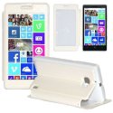 CUSTODIA FLIP ORIZZONTALE PELLE per NOKIA LUMIA ICON 929, LUMIA 930 CON FINESTRA GRANDE, INTERNO IN TPU E STAND BIANCO