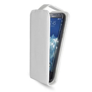 CUSTODIA FLIP VERTICALE PELLE per SAMSUNG N915 GALAXY NOTE EDGE COLORE BIANCO